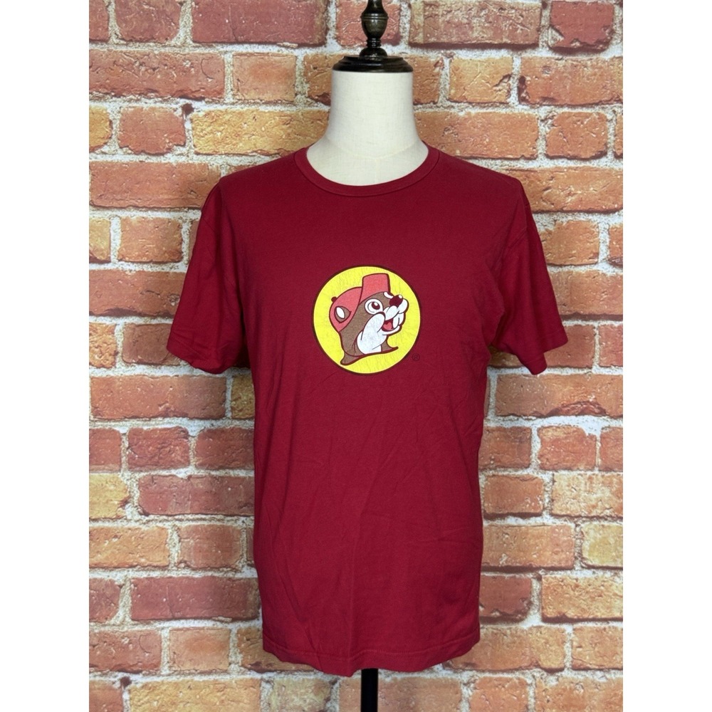 Buc-ee's Men's Large Red Buc-ee Beaver Graphic Logo T-Shirt Cotton Crew Neck